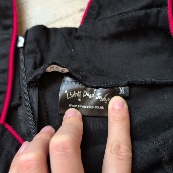 Living Dead Souls Midi Black Sleeveless Dress sz M Gothcore Punk - Picture 8 of 8